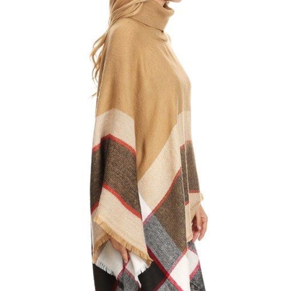 Plaid Ponch -Beige - Picture 4 of 4